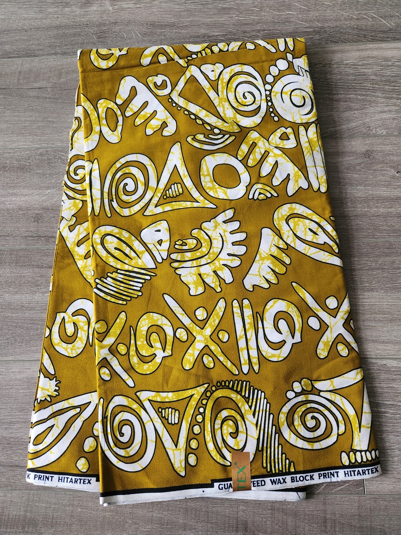 Gold Tribal African Print Fabric, Ankara Fabric, AF189