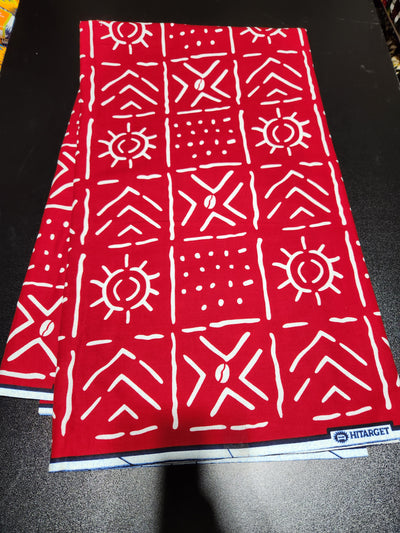 Luxury Red and White Tribal Ankara Fabric