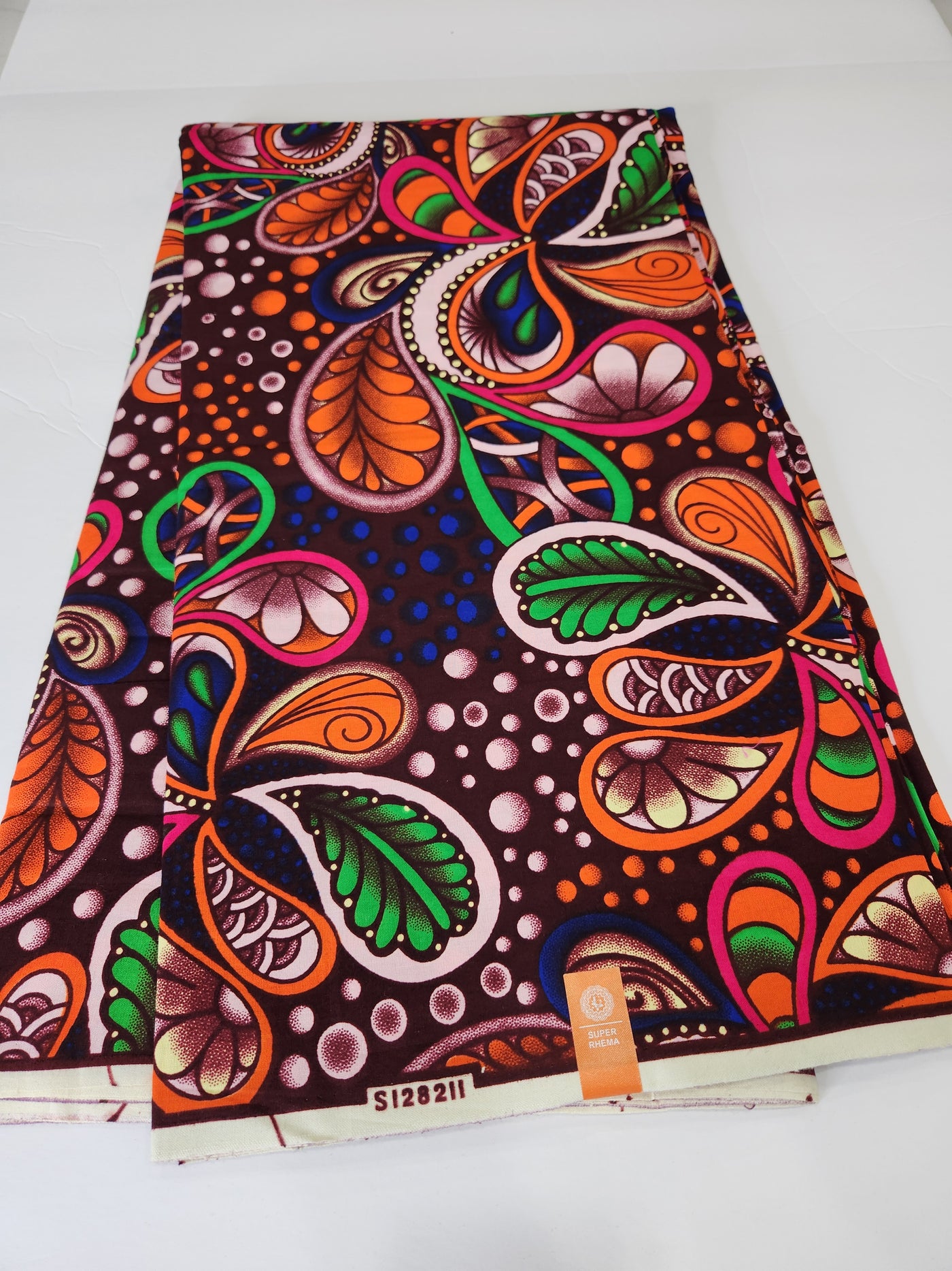 Brown and Orange Ankara Print Fabric