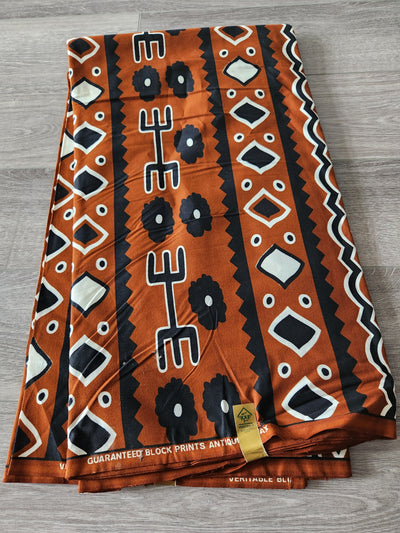 Brown and Black Tribal Ankara Print Fabric