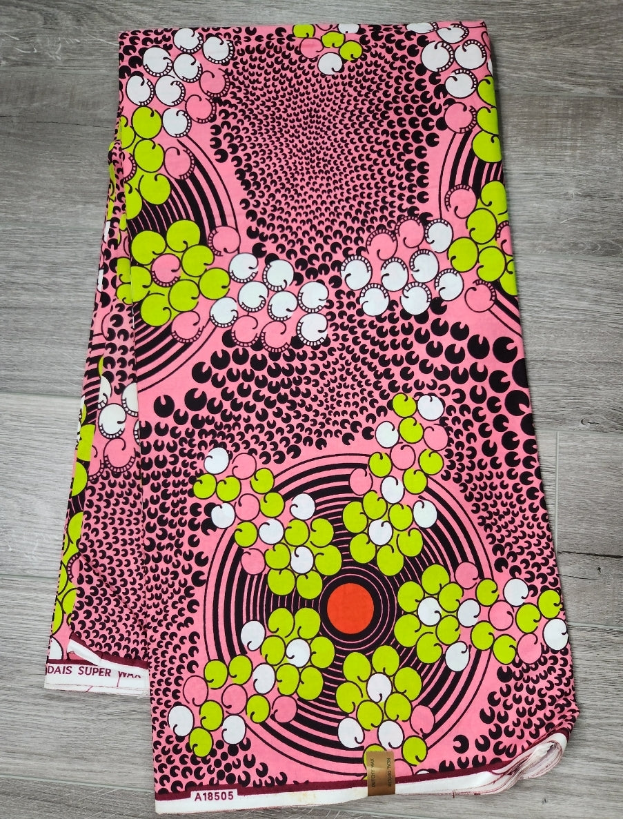 Pink African Ankara Print Fabric