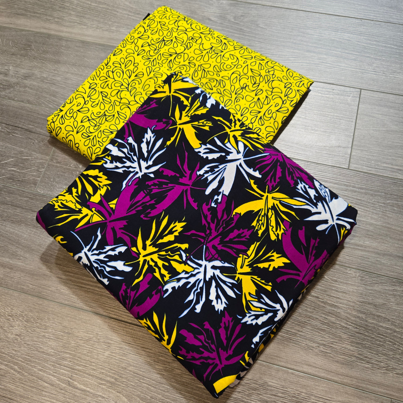 Purple and Yellow Mix and Match African Print Fabric, Ankara Fabric, 100% Cotton Fabric