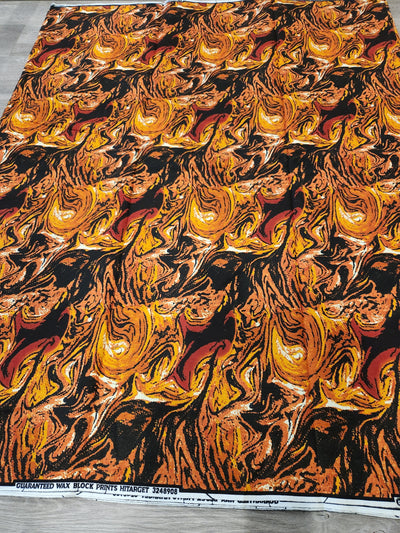 Brown and Black African Print Fabric, Ankara Fabric, AF206