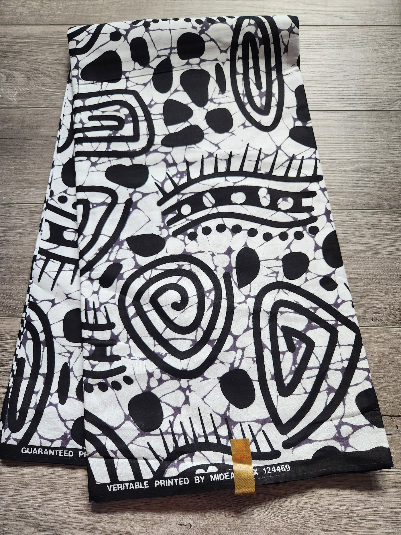 Black and White Monochrome African Print Fabric, Ankara Fabric AF13