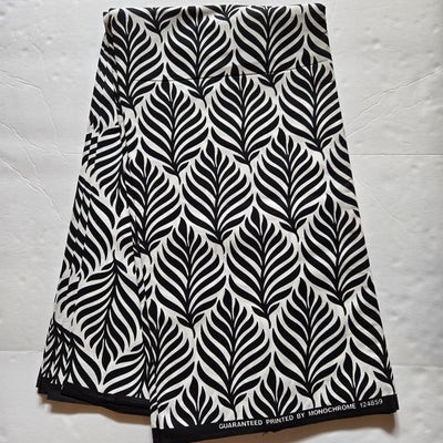 White and Black Monochrome African Print Fabric, Ankara Fabric AF326