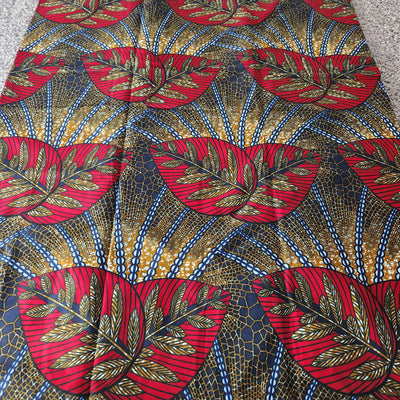 Brown and Red Red African Print Fabric, Ankara Fabric