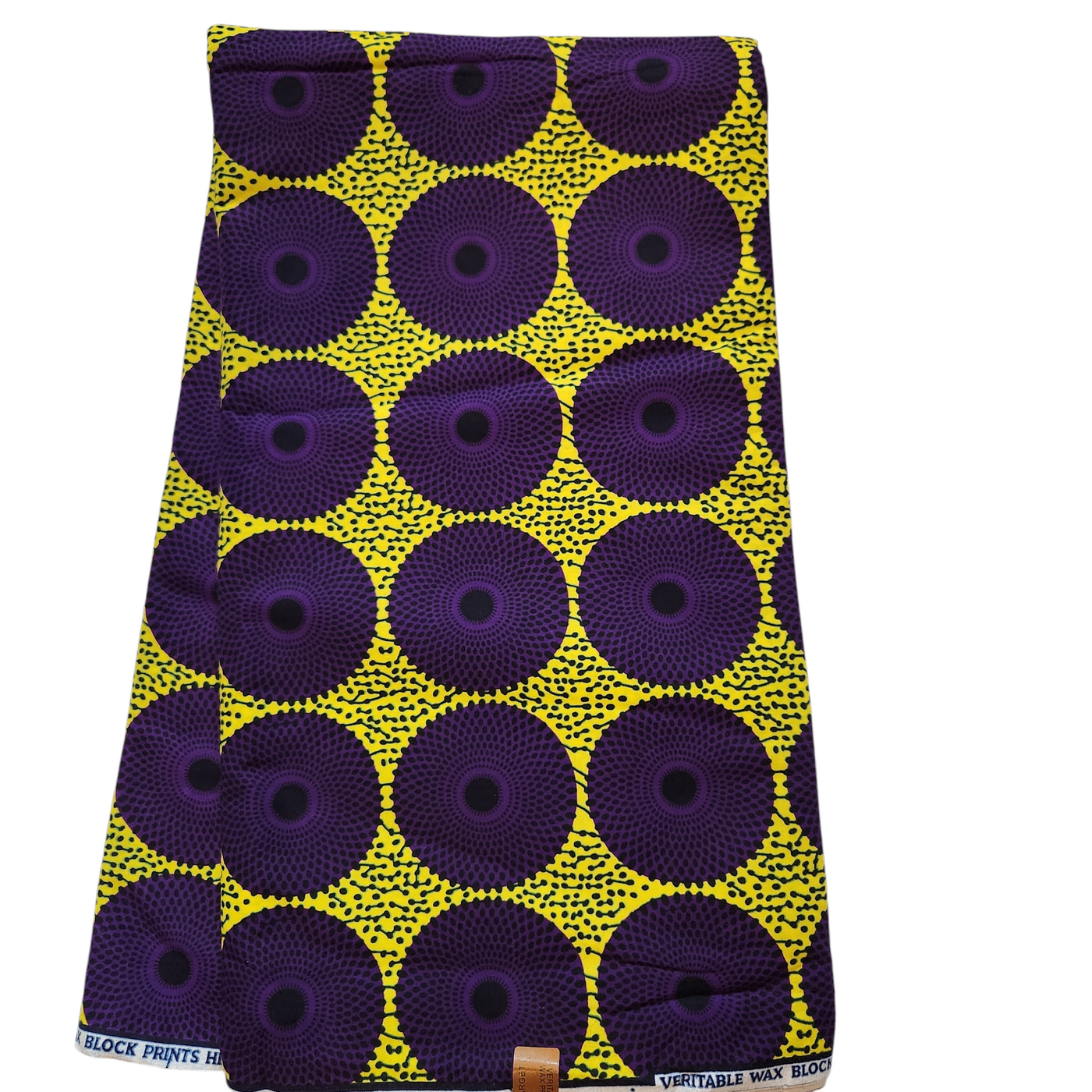 Yellow and Purple Record African Print Fabric, Ankara Fabric, AF265