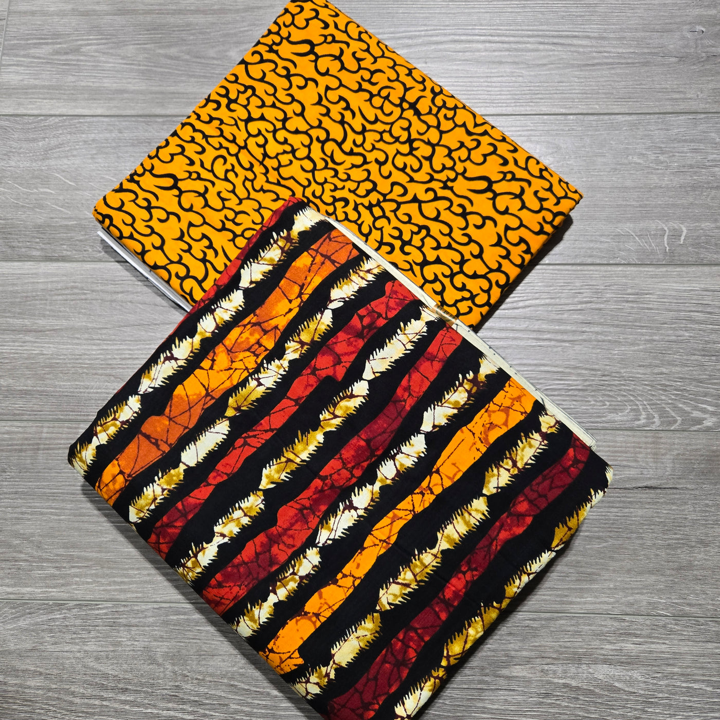 Brown and Yellow Mix and Match Tribal African Print Fabric, Ankara Fabric