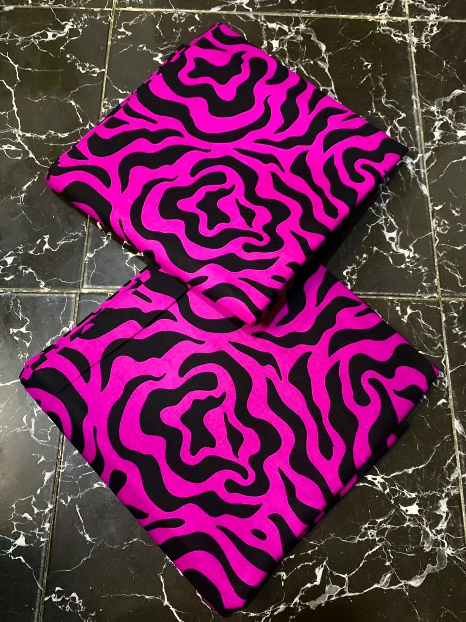 Pink and Black African Print Fabric, Ankara Fabric, AF114