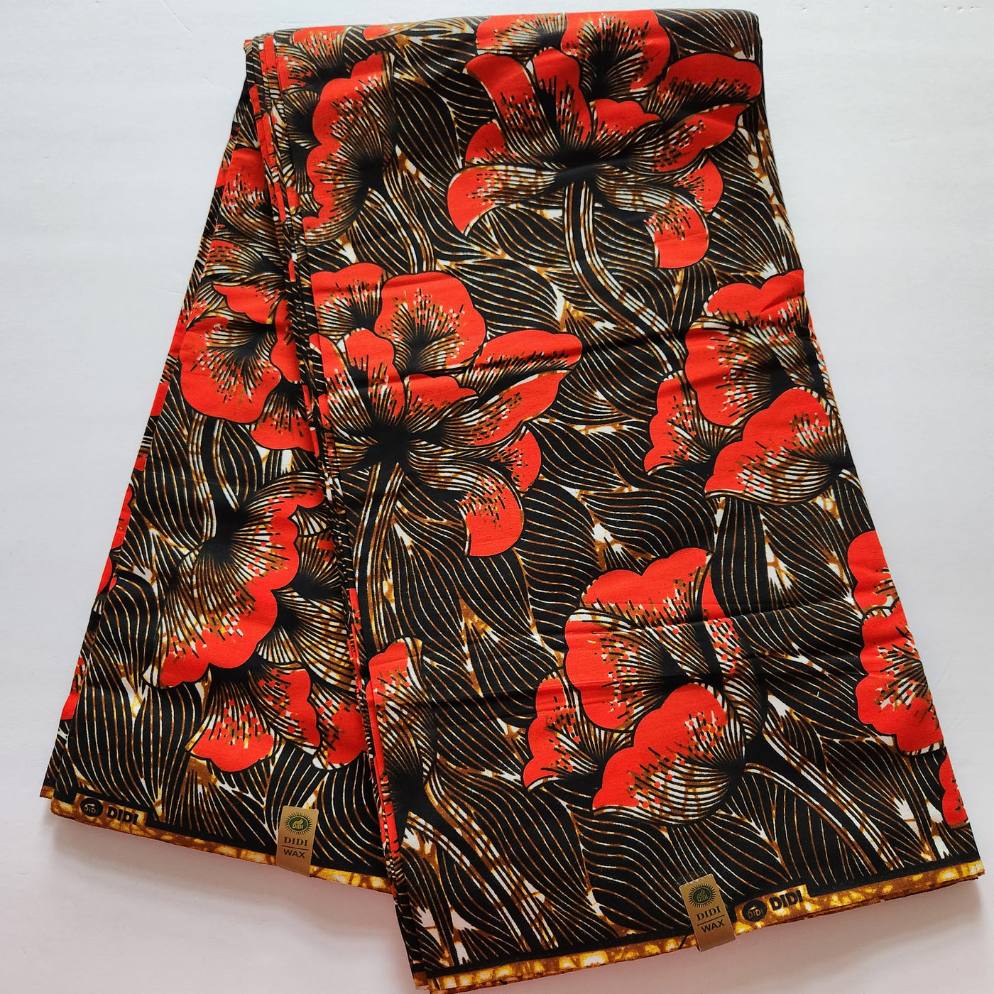 Black and Red African Print Fabric, Ankara Fabric, AF290