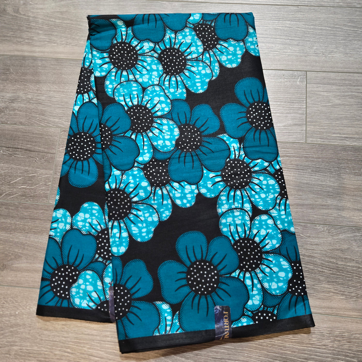 Teal and Black Mix and Match African Print Fabric, Ankara Fabric, 100% Cotton Fabric