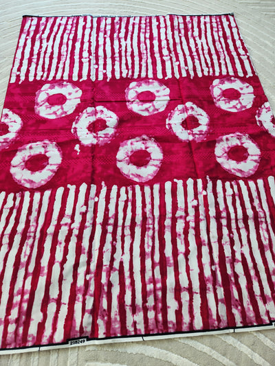 Pink and White Ankara Fabric