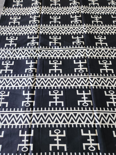 White and Black African Print Fabric, Monochrome Fabric, Ankara Fabric, AF200