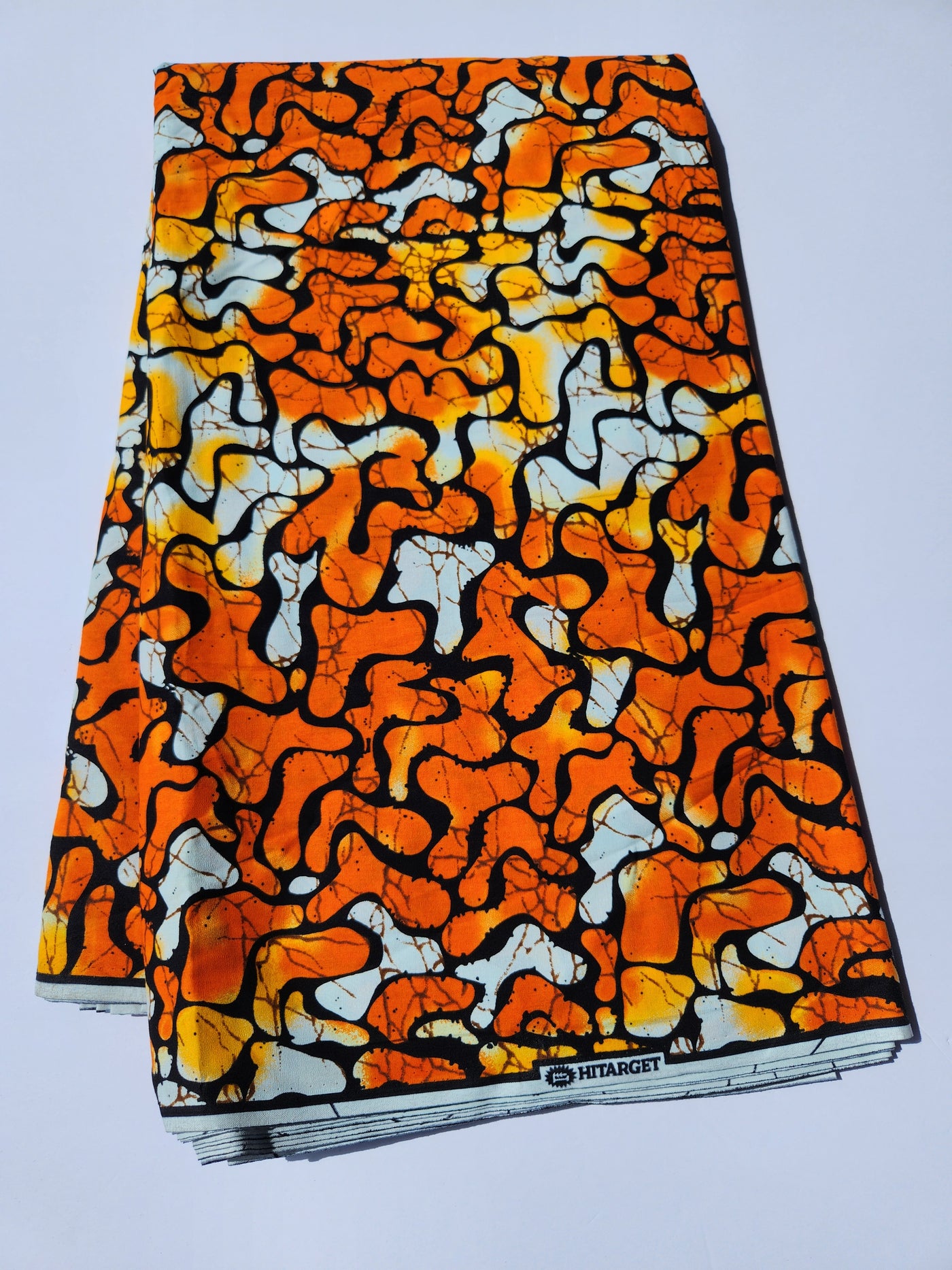 Orange African Print Fabric, Ankara Fabric, AF163