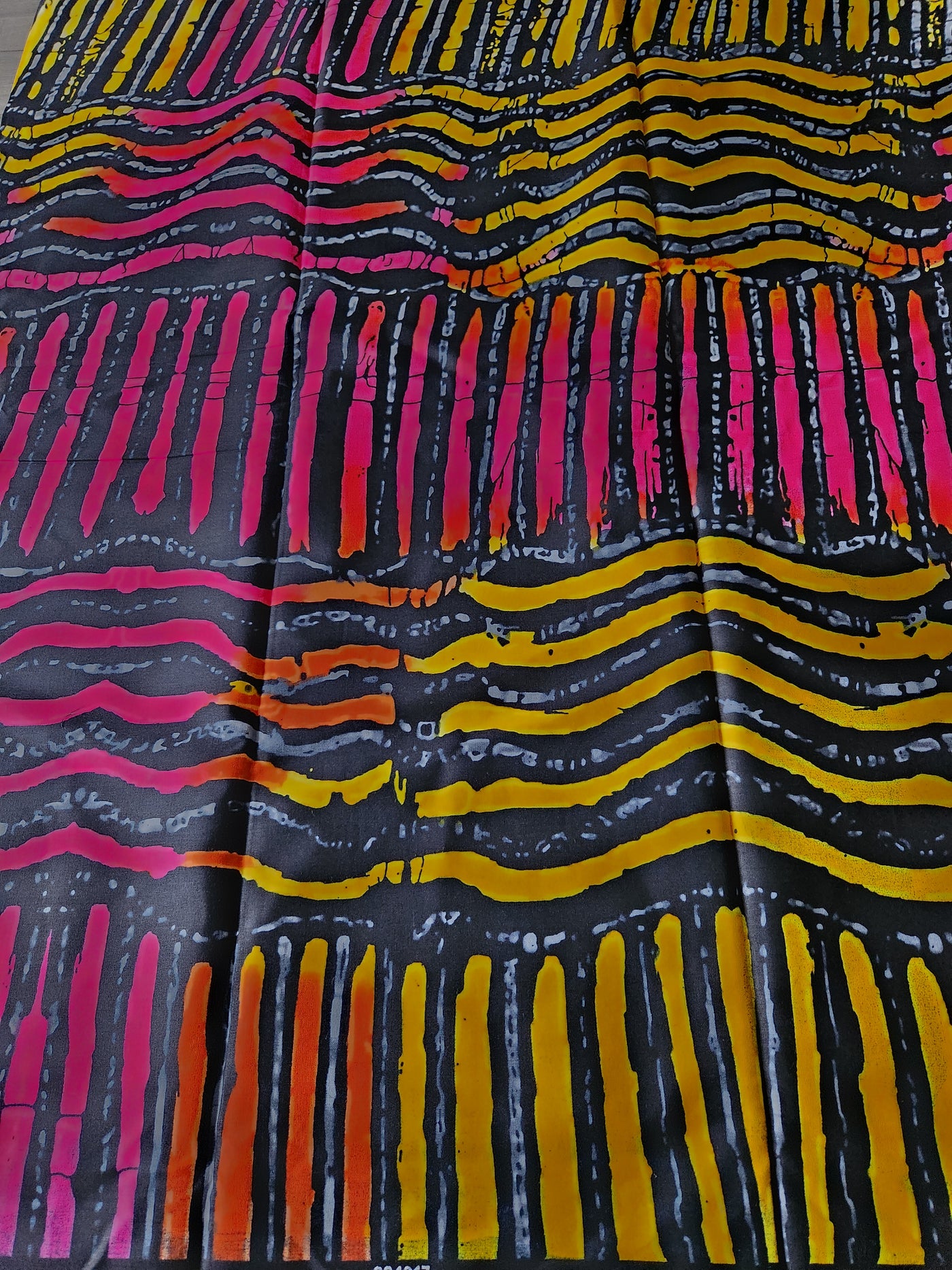 Black, Yellow and Pink African Print Fabric, Ankara Fabric, AF198