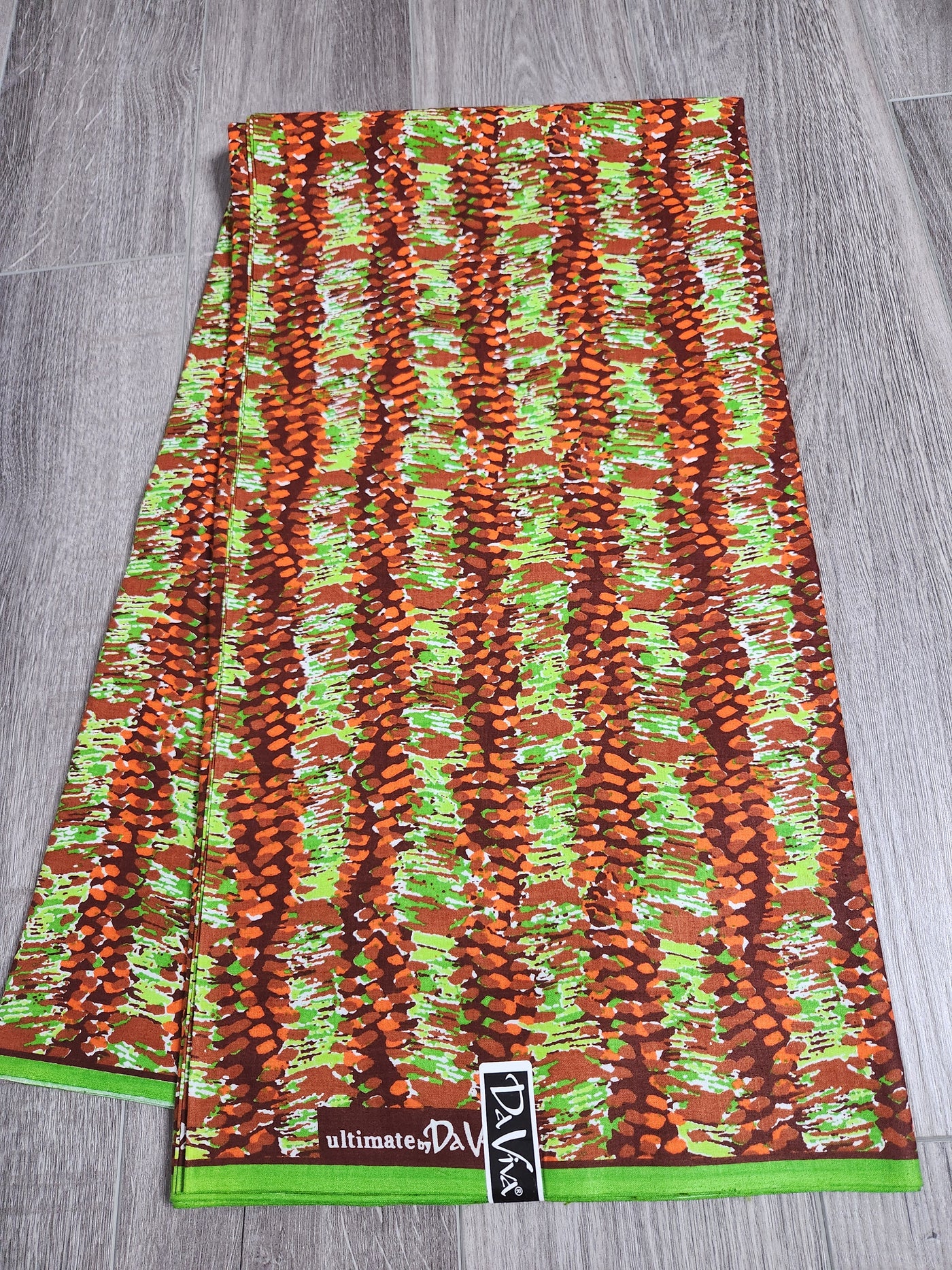 Orange and Green Daviva African Ankara Print Fabric