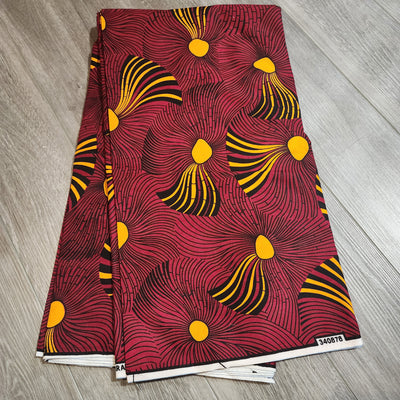 Yellow and Red  Mix and Match African Print Fabric, Ankara Fabric, 100% Cotton Fabric