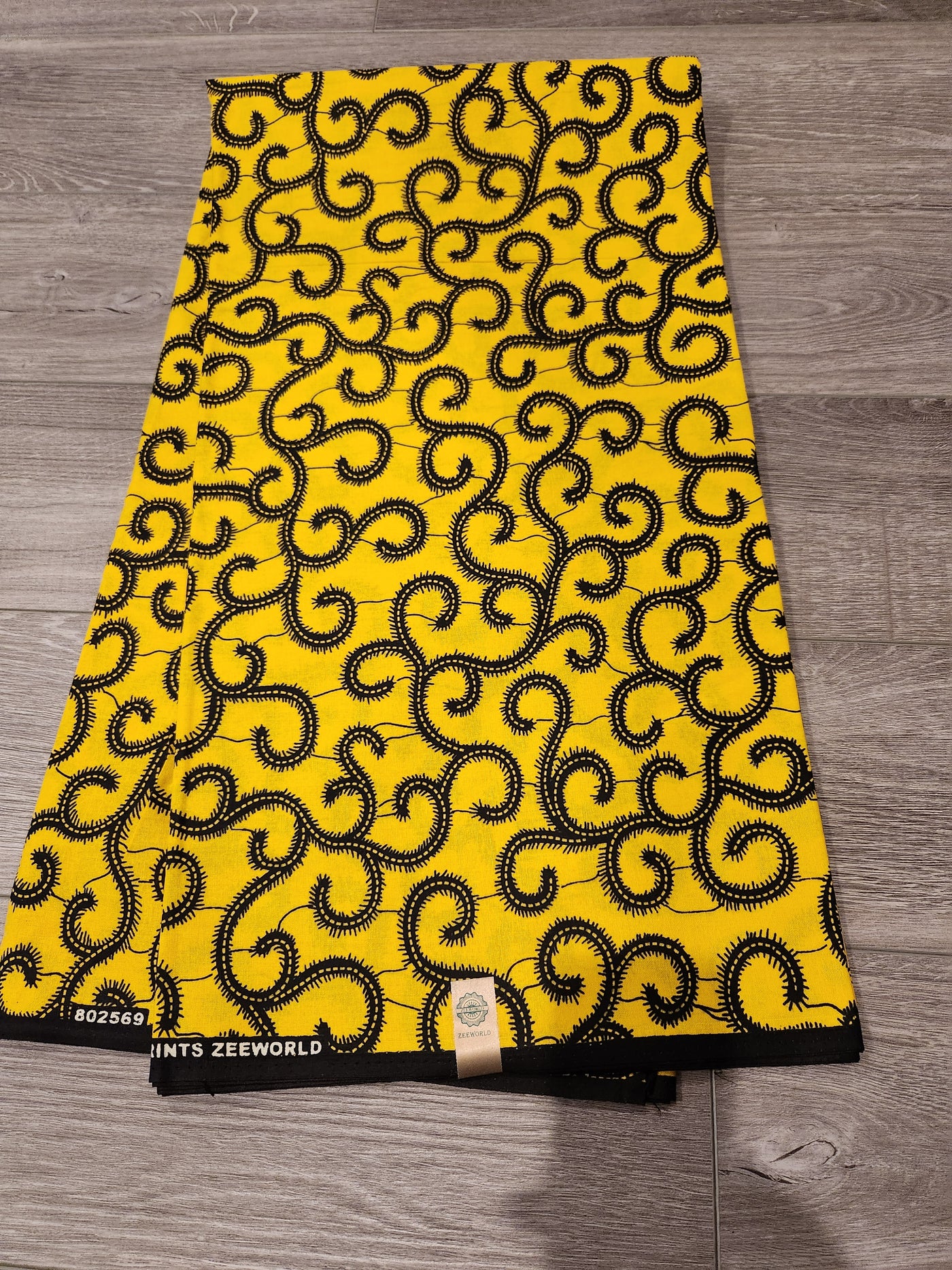 Yellow and Black African Print Fabric, Ankara Fabric, AF203