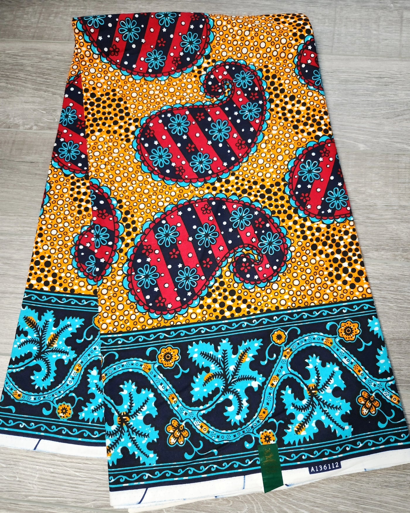 Orange and Red African Print Fabric, Ankara Fabric