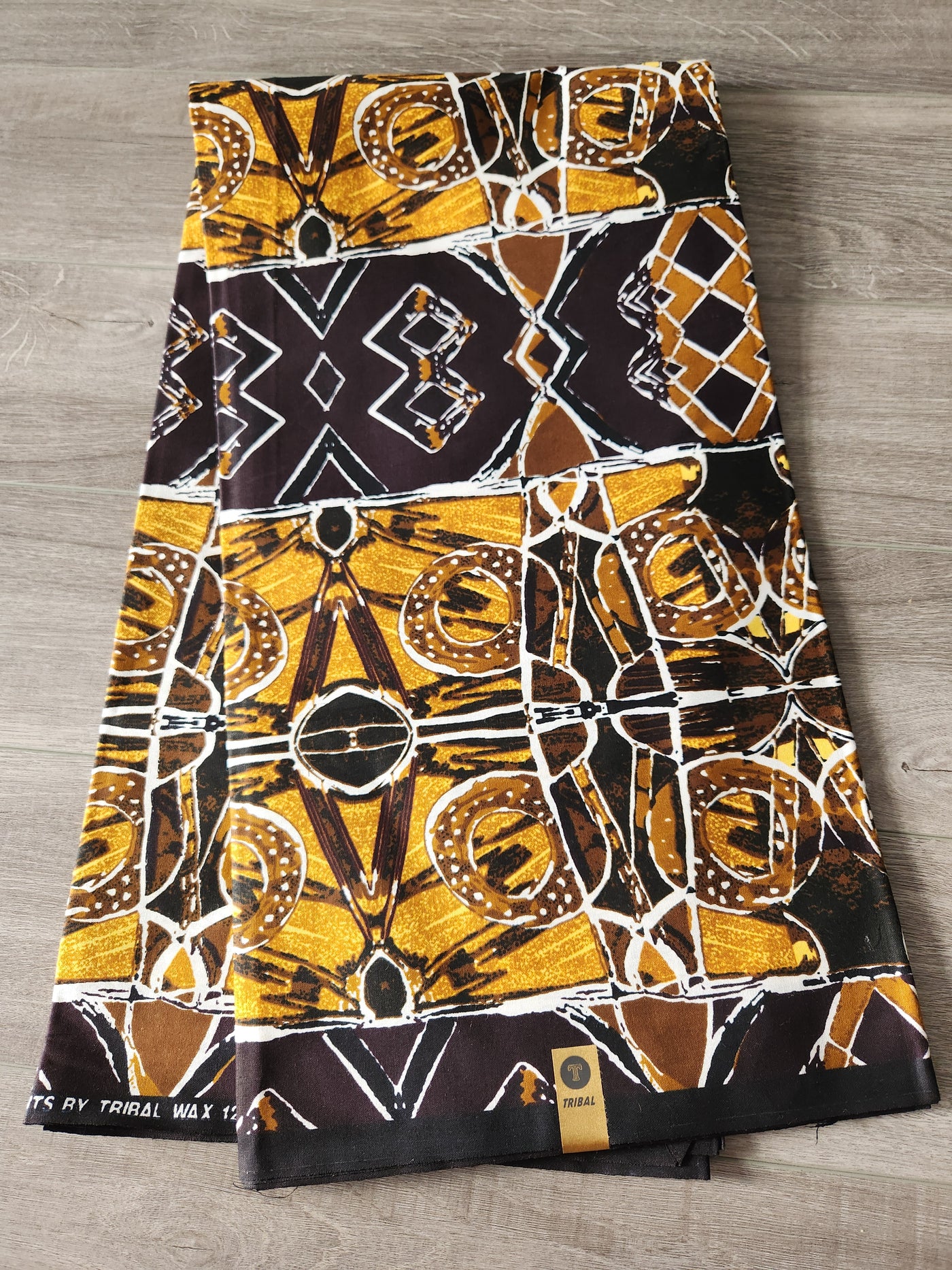 Brown and Black African Print Fabric, Ankara Fabric AF23