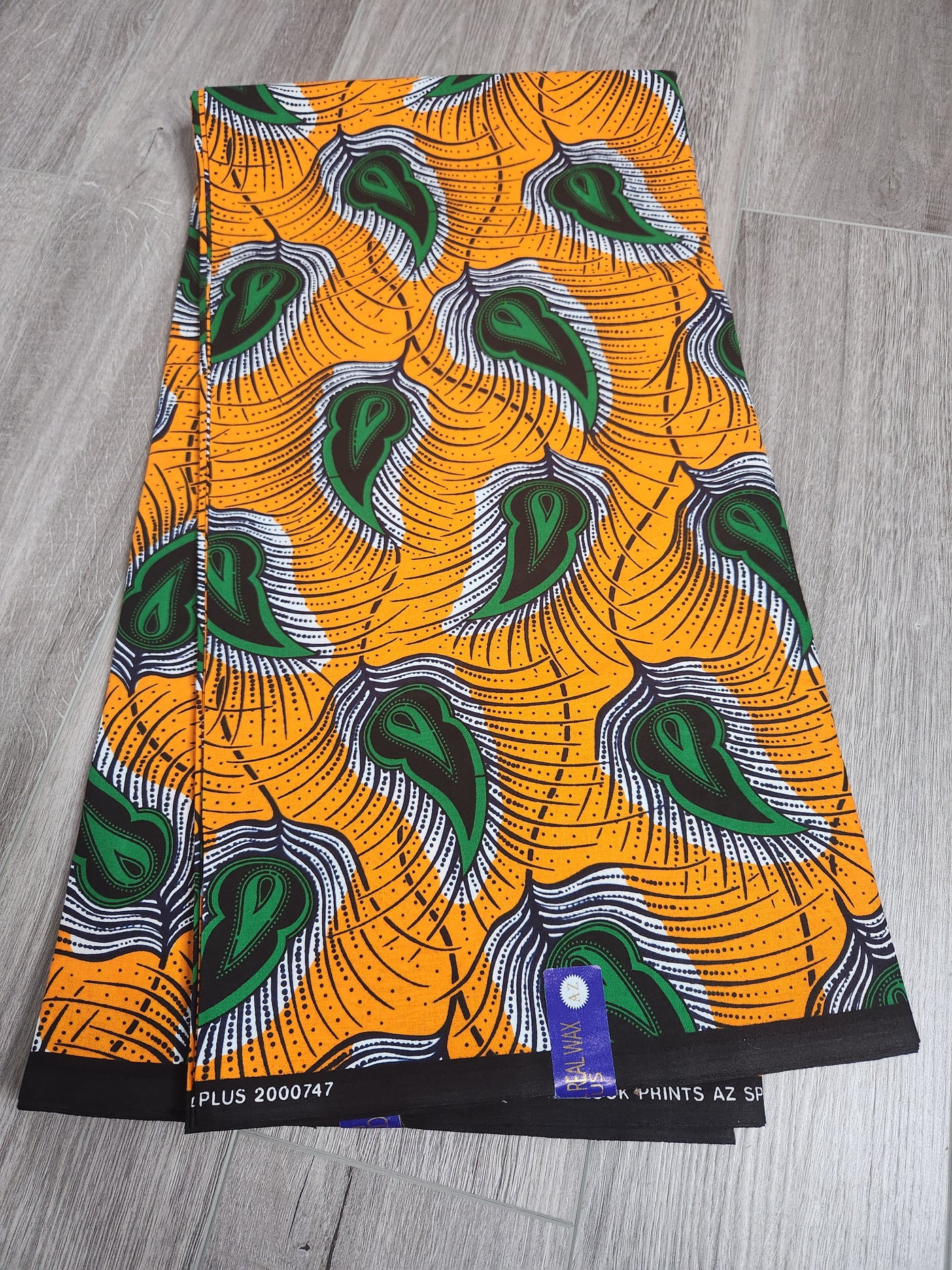 Orange and Green African Print Fabric, Ankara Print Fabric