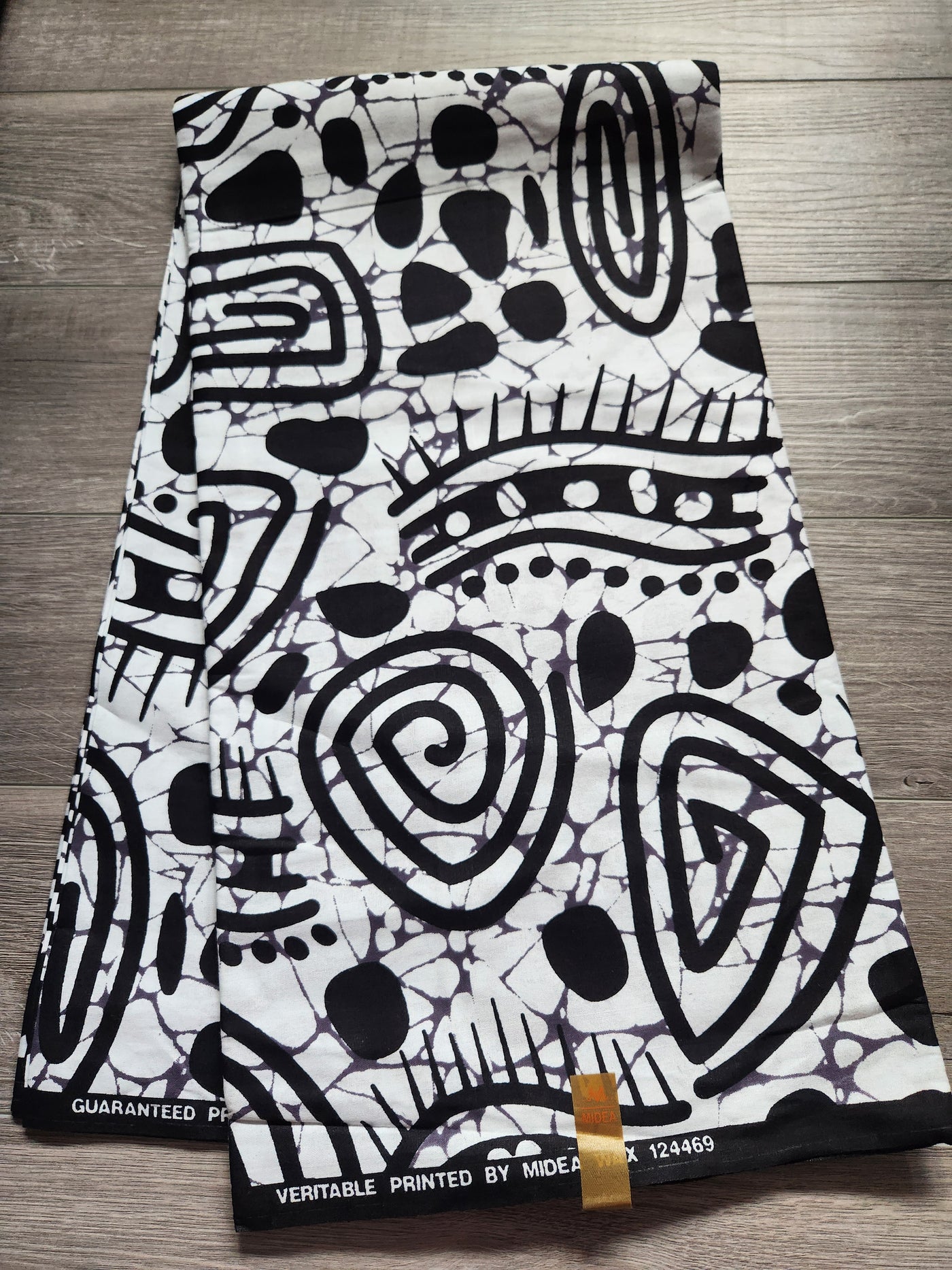 Black and White Monochrome African Print Fabric, Ankara Fabric AF13