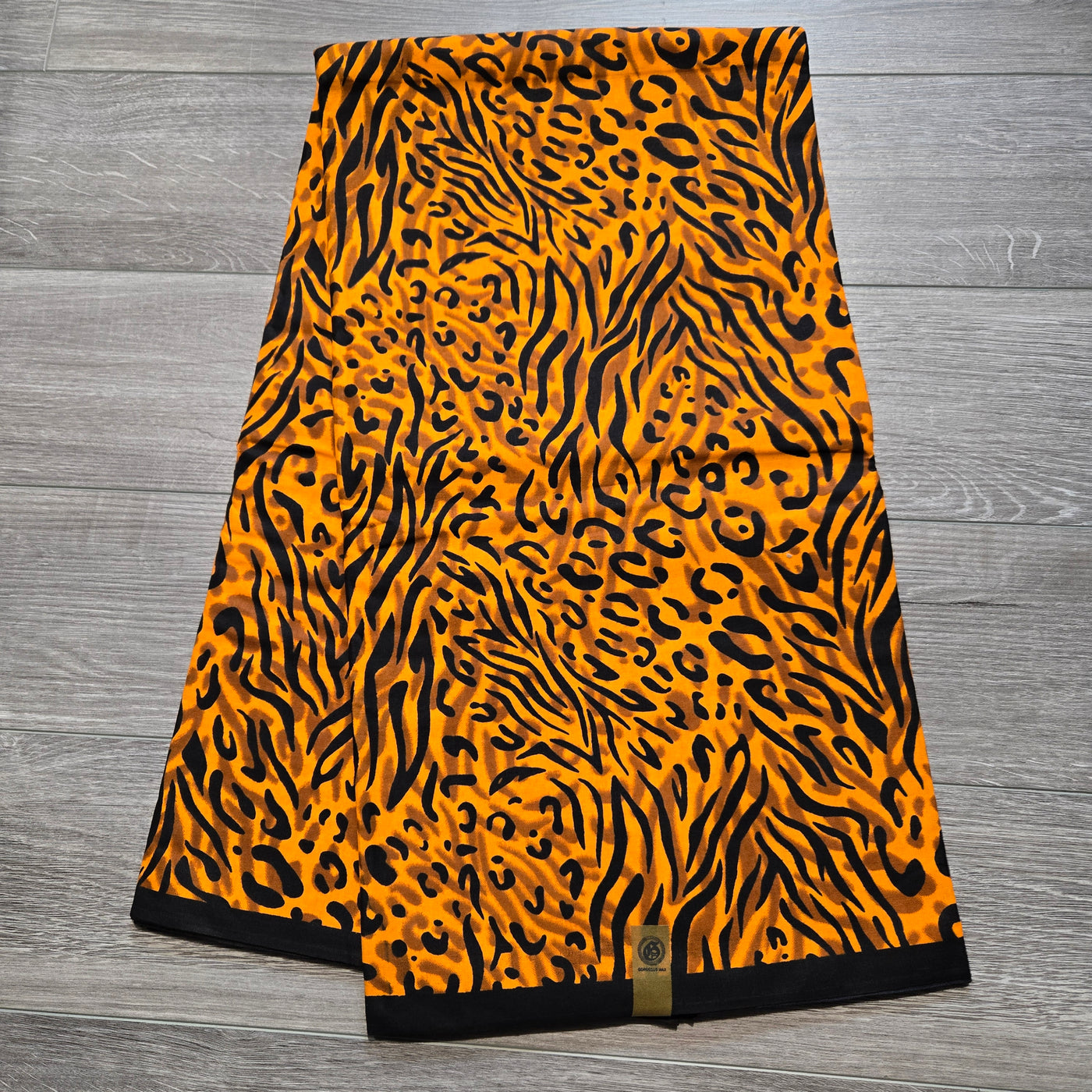 Orange and Black African Print Fabric, Ankara Fabric, 100% Cotton Fabric, AF360