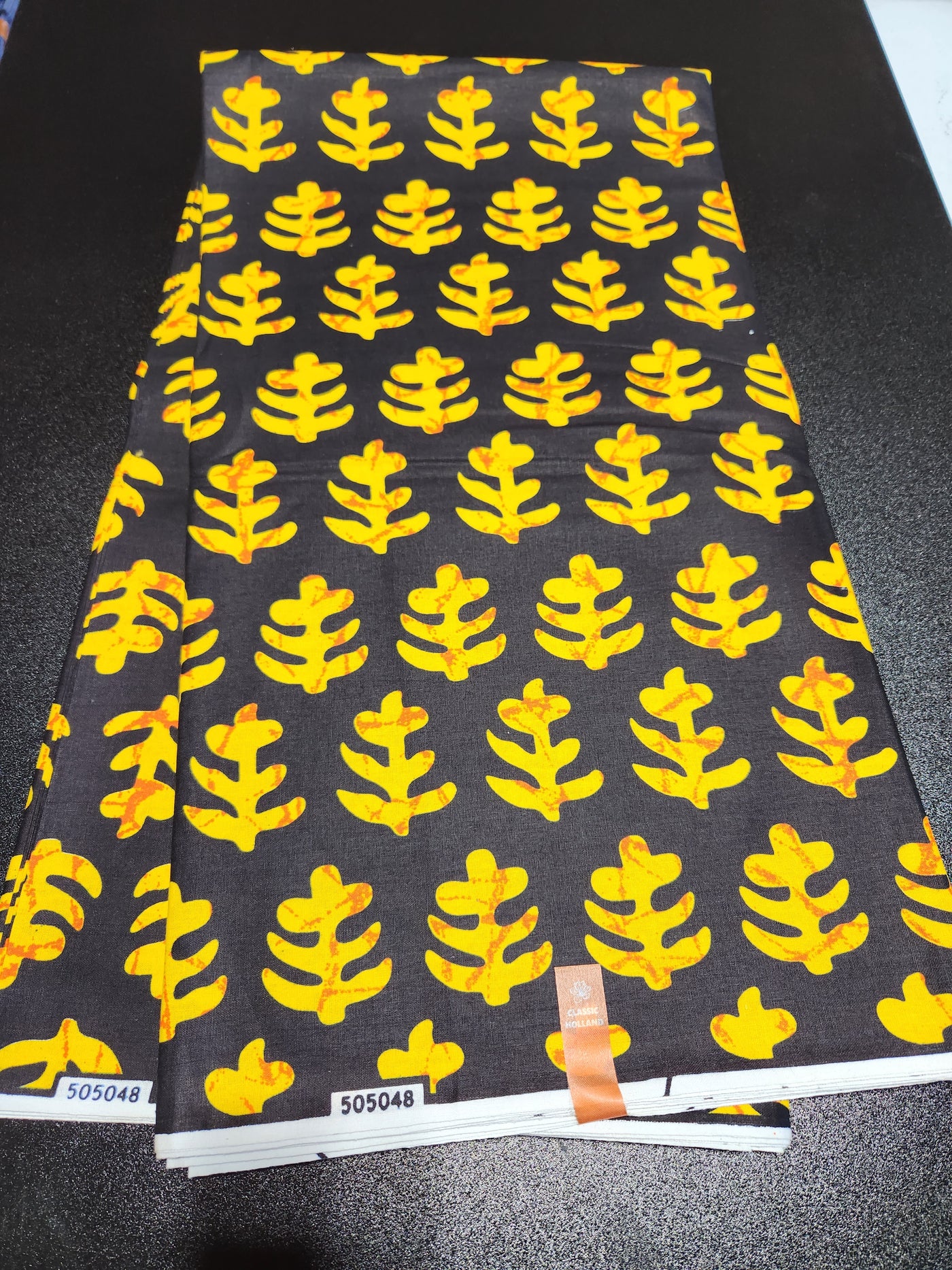 Black and Yellow Ankara Print Fabric