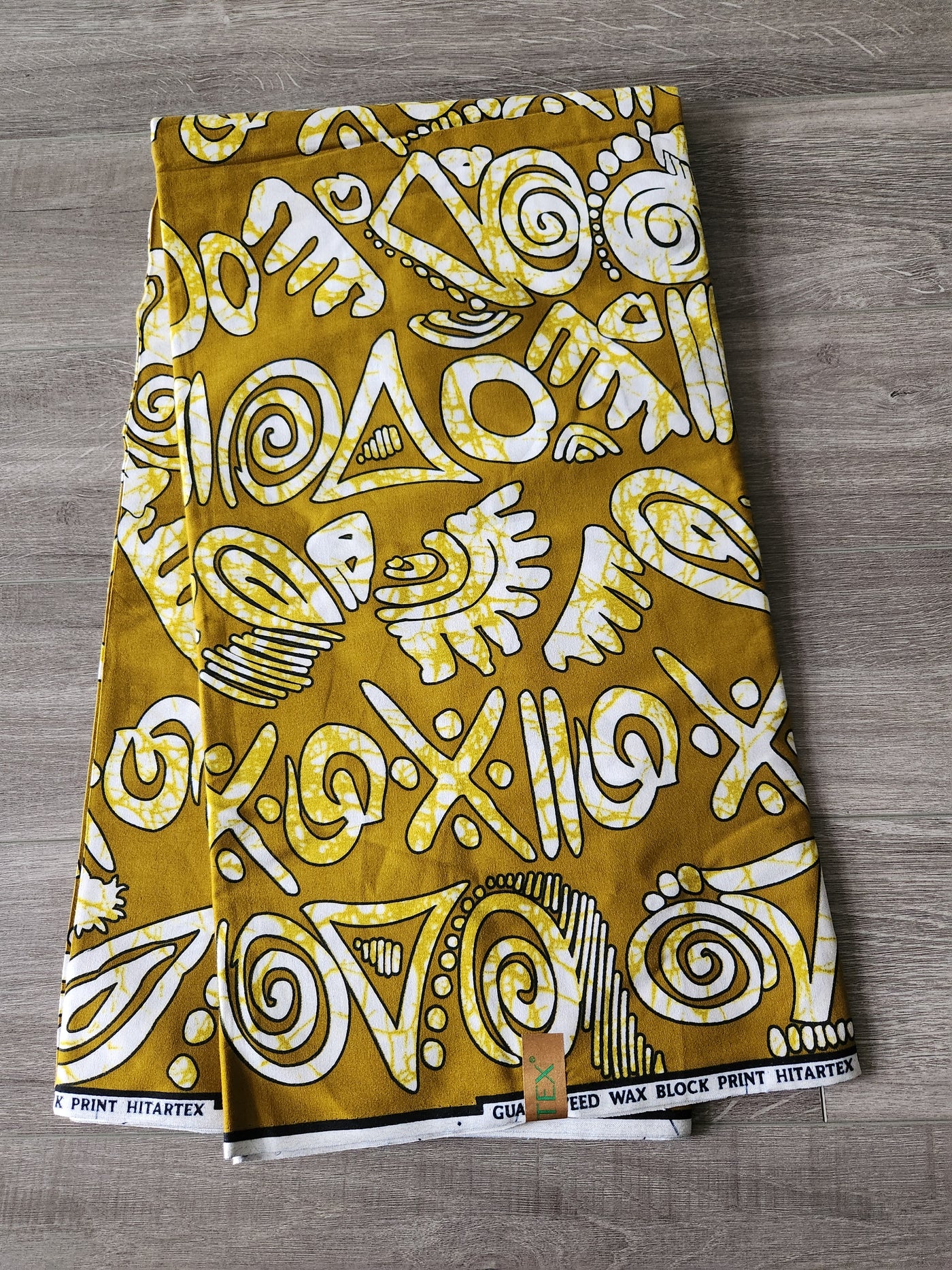 Gold Tribal African Print Fabric, Ankara Fabric, AF189