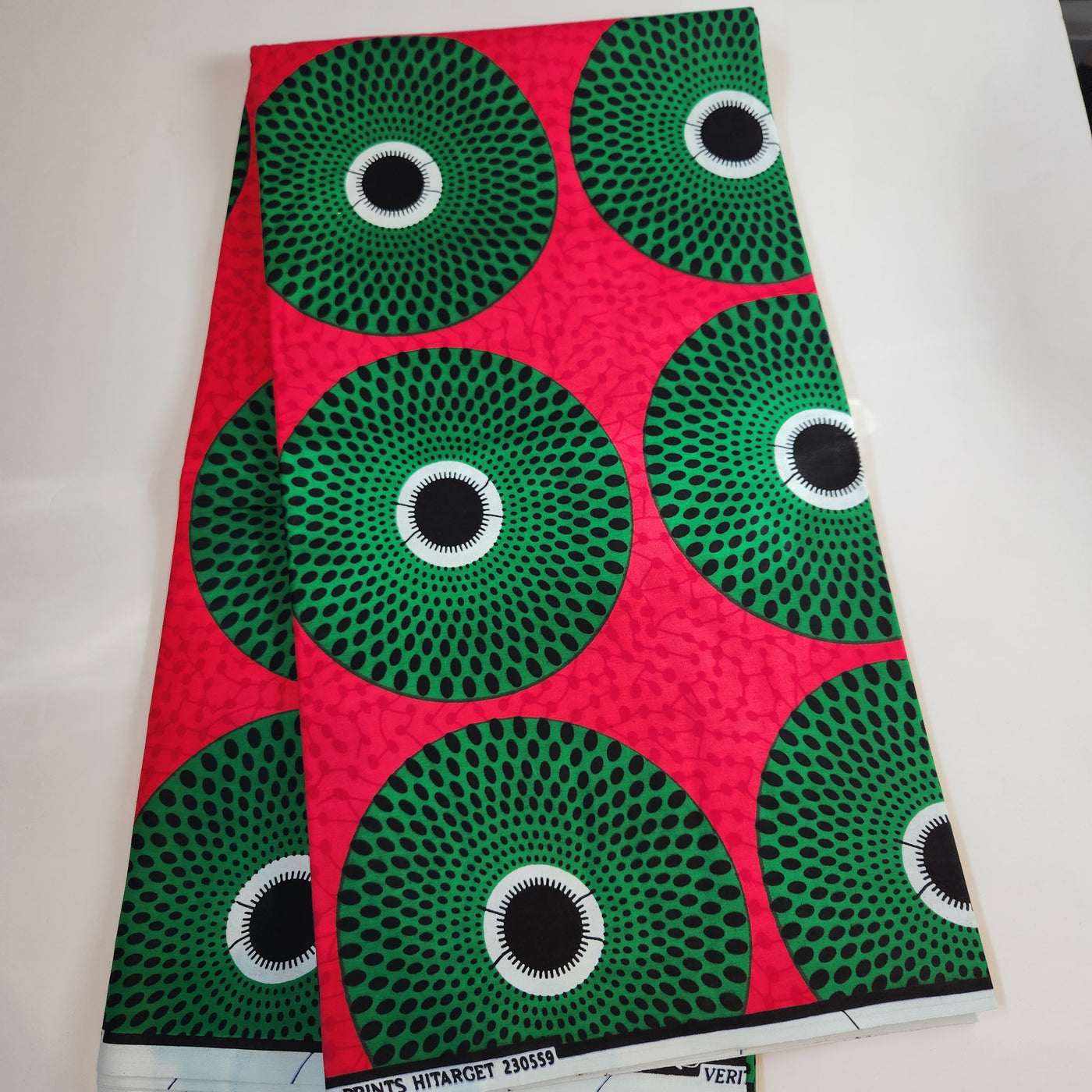 Pink and Green African Print Fabric, Ankara Fabric, AF280