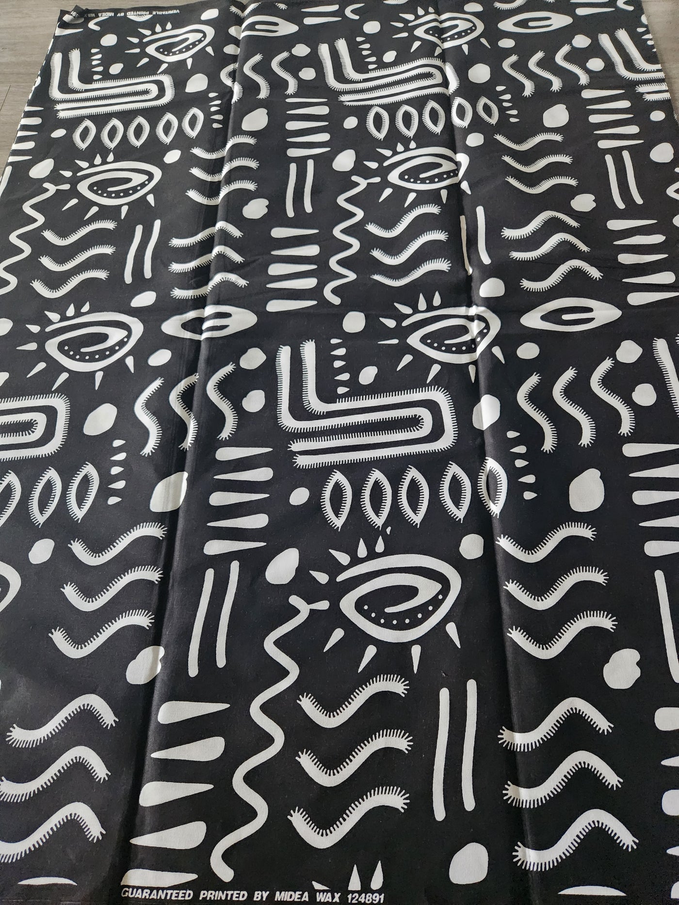 Black and White African Print Fabric, Monochrome Fabric, Ankara Fabric, AF150