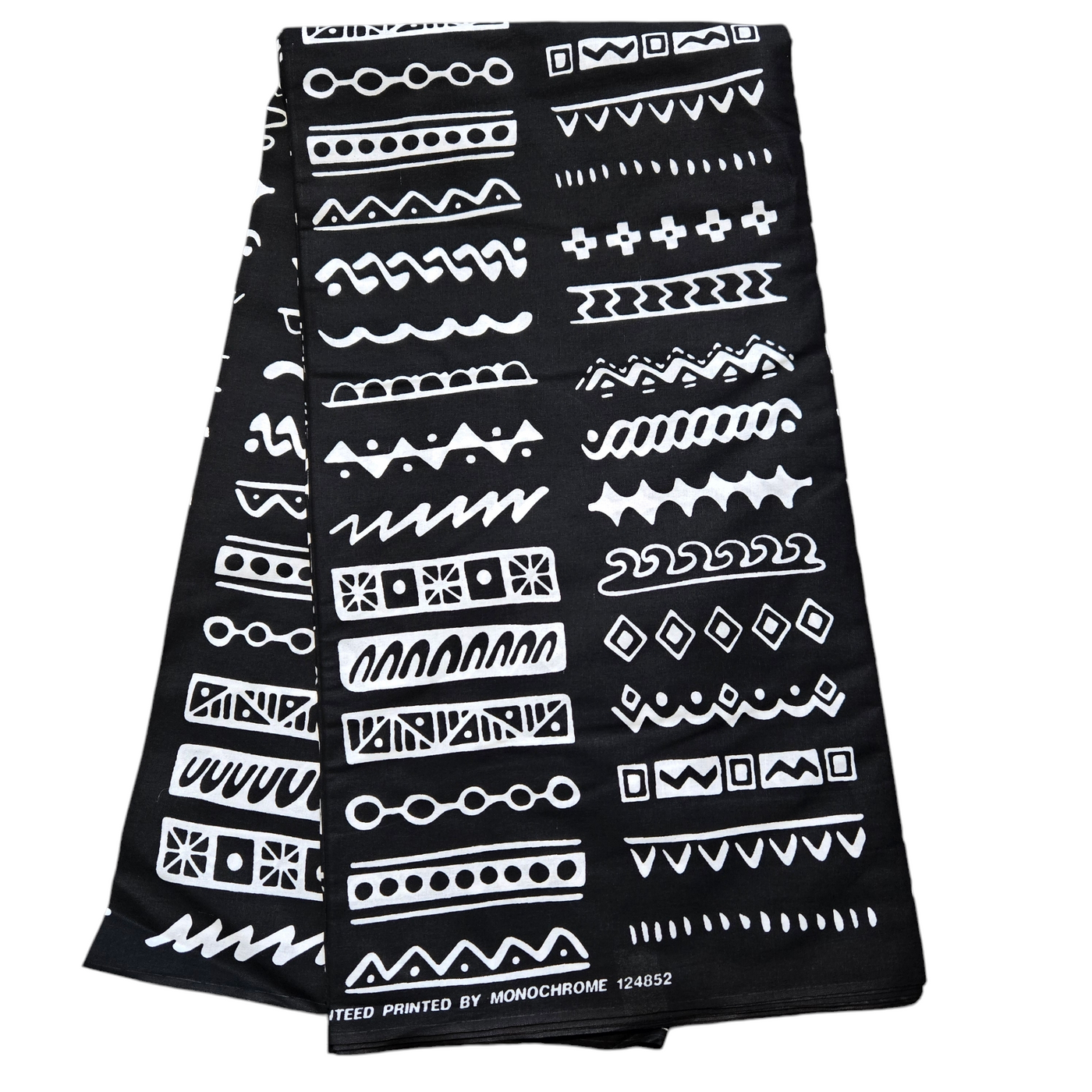 Black and White Monochrome Tribal African Print Fabric, Ankara Fabric, 100% Cotton Fabric, AF351