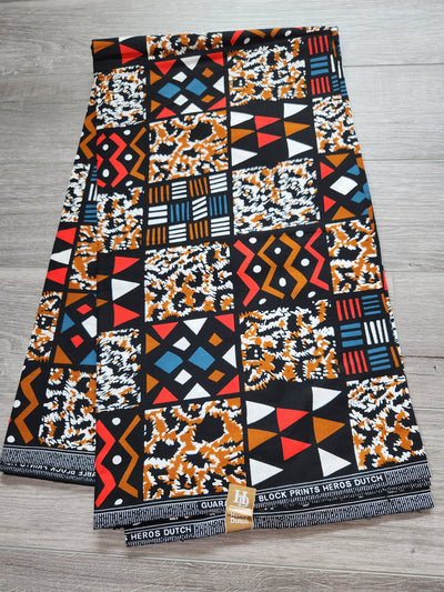 Brown African Print Fabric, Ankara Fabric