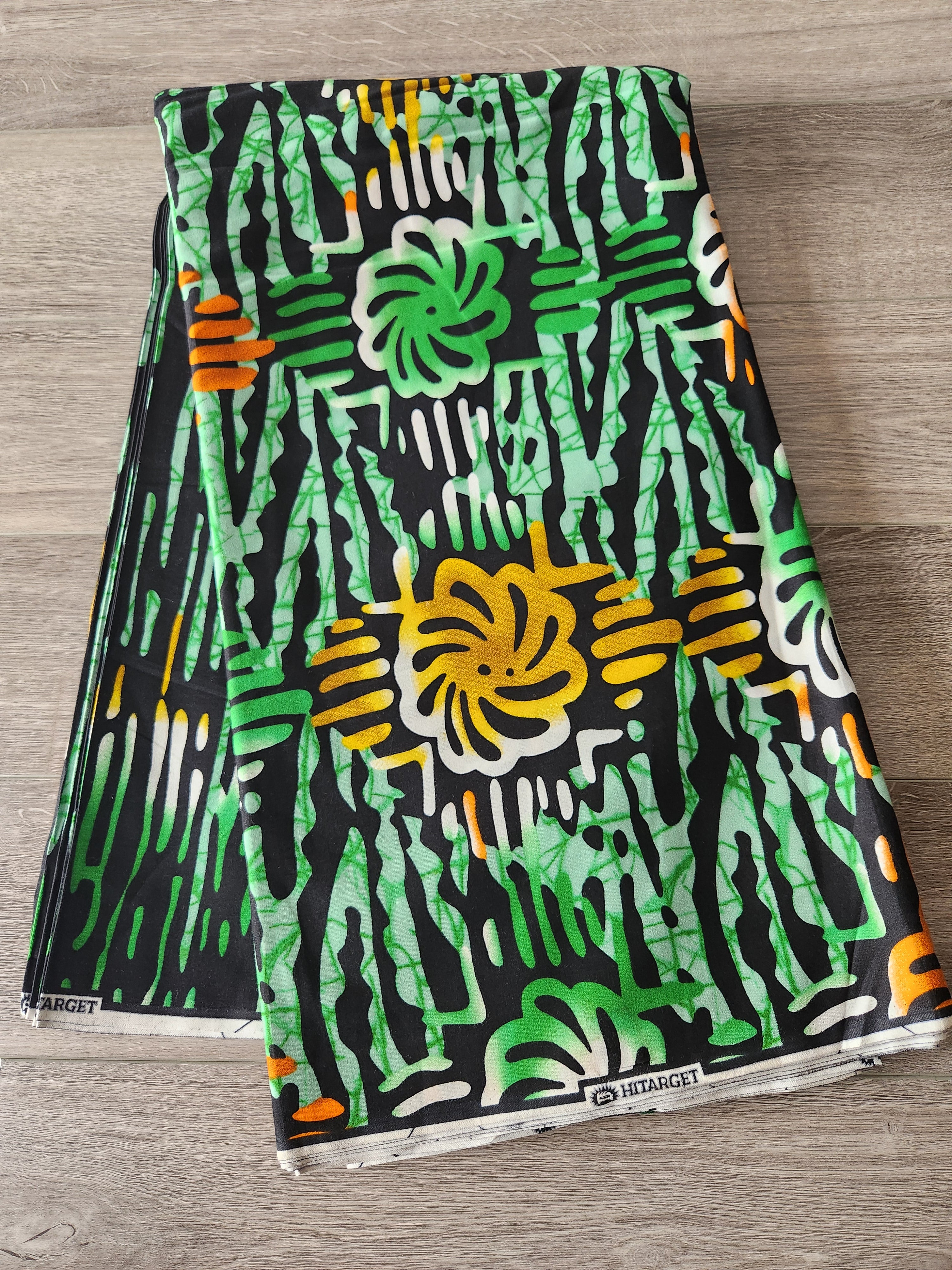 Green and Black African Print Fabric, Ankara Fabric, AF144 – Afrique ...