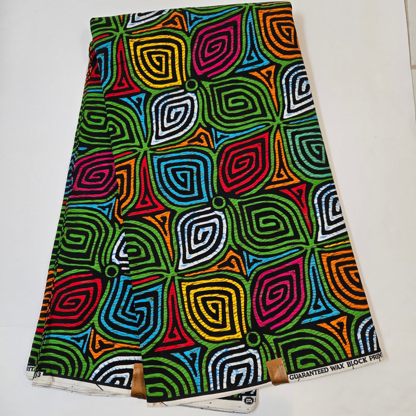 Green African Print Fabric, Ankara Fabric, AF330