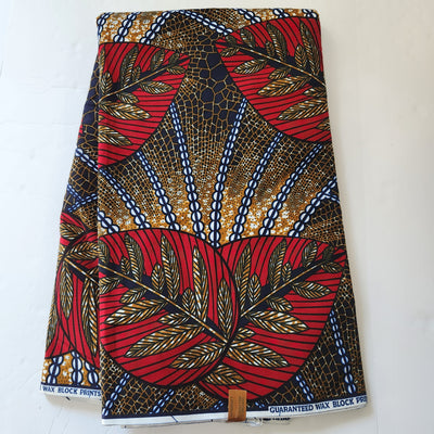 Brown and Red Red African Print Fabric, Ankara Fabric