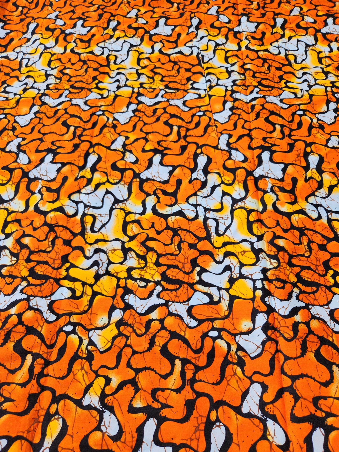 Orange African Print Fabric, Ankara Fabric, AF163