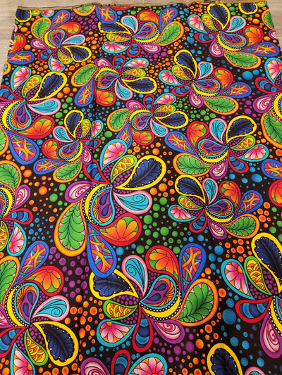 Brown and Orange African Print Fabric, Ankara Fabric, AF205