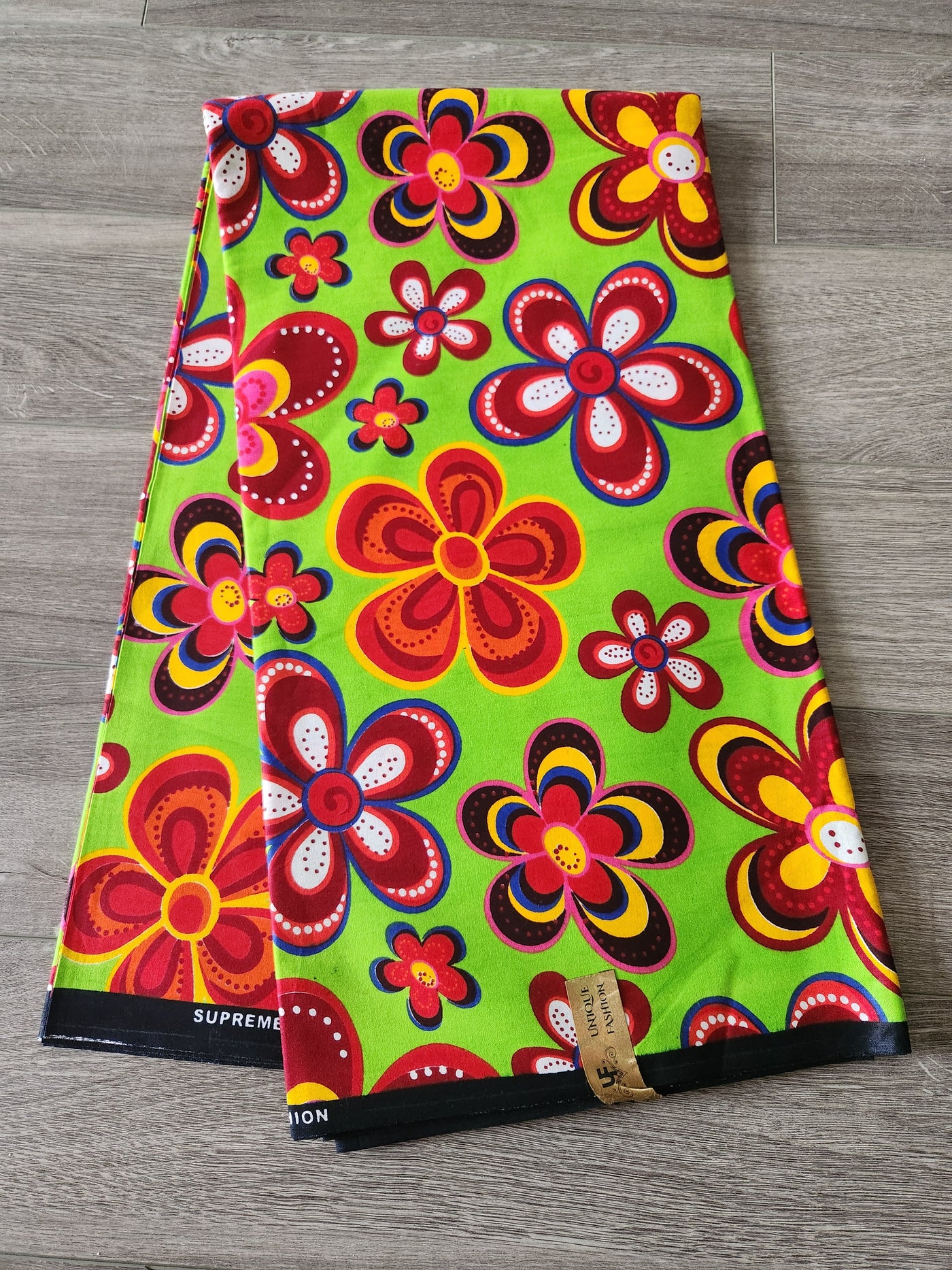 Green and Orange African Print Fabric, Ankara Fabric, AF72