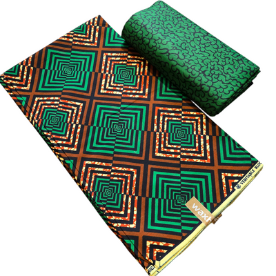 Green and Brown Mix and Match African Print Fabric, Ankara Fabric, 100% Cotton Fabric