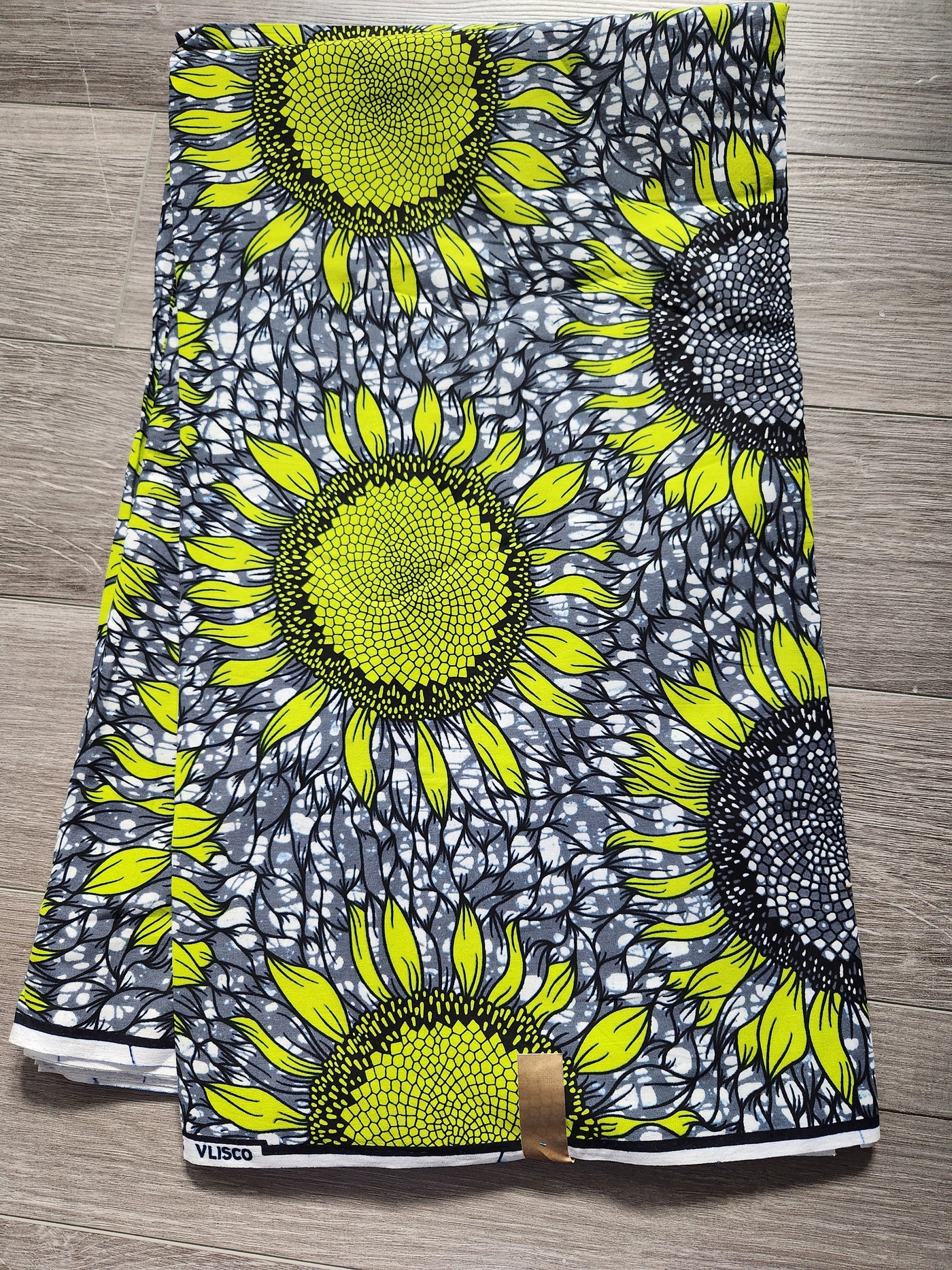 Gray and Green African Print Fabric, Ankara Fabric, AF223