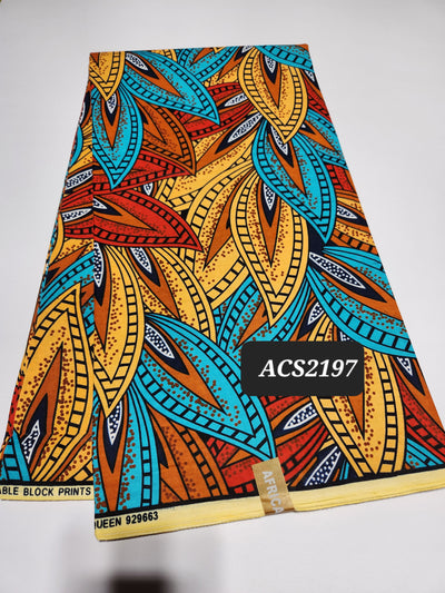 Orange Ankara Print Fabric ACS2197