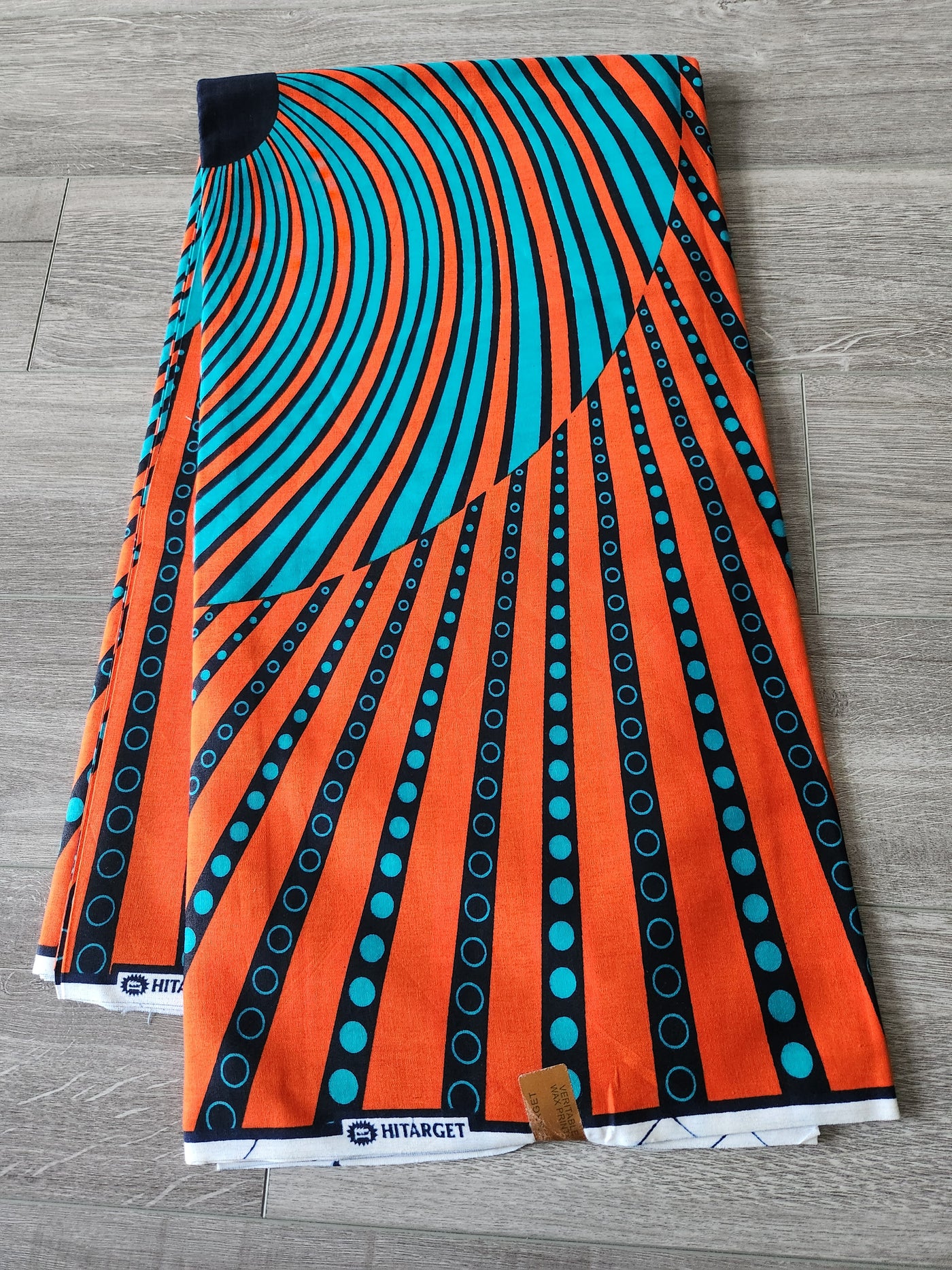 Orange and Teal African Print Fabric, Ankara Fabric, AF204