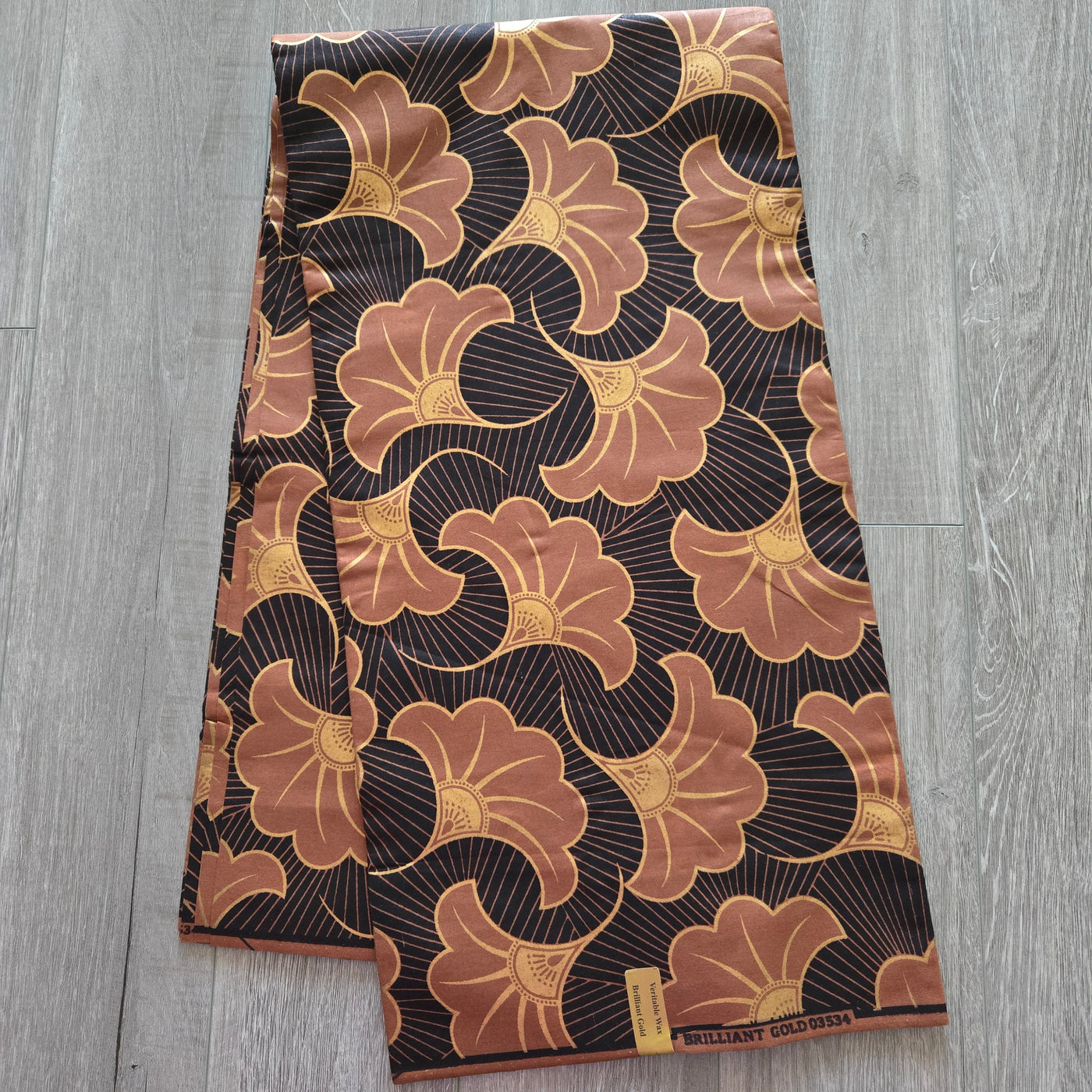 Brown and Gold African Print Fabric, Ankara Fabric, AF307