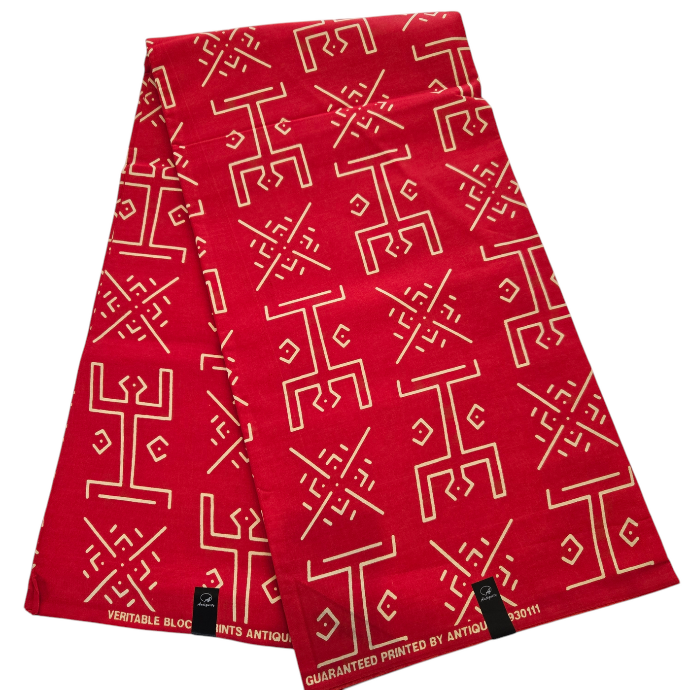 Luxury Red Tribal African Print Fabric, Red Ankara Fabric, AF319