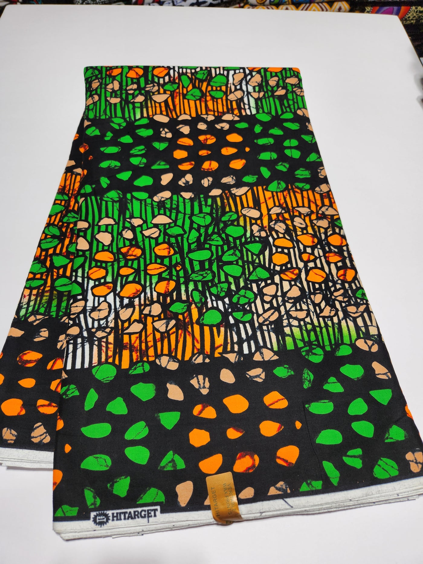 Orange and Green Ankara Print Fabric ACS2198
