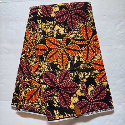 Brown and Orange African Print Fabric, Ankara Fabric, AF328