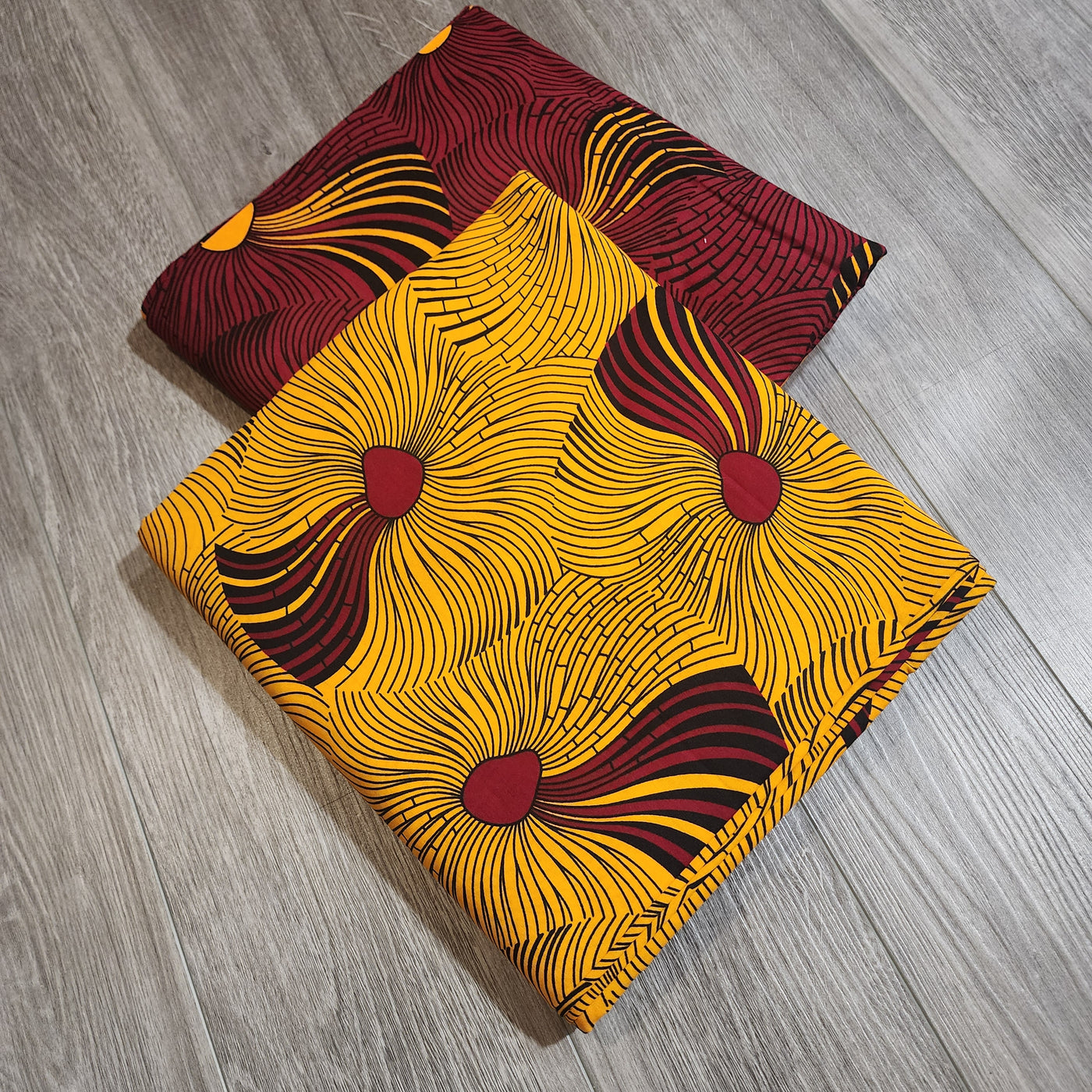 Yellow and Red  Mix and Match African Print Fabric, Ankara Fabric, 100% Cotton Fabric