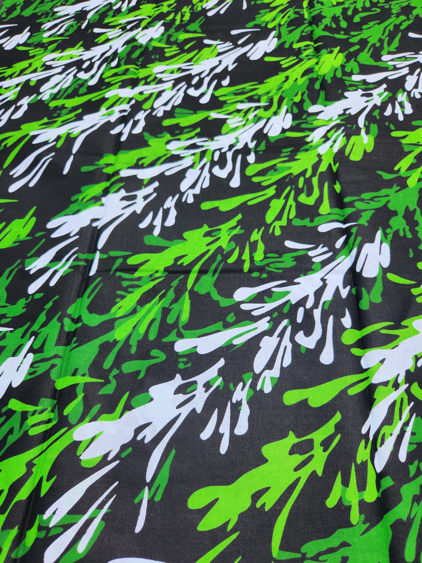 Black, Green and White African Print Fabric, Ankara Fabric, AF178