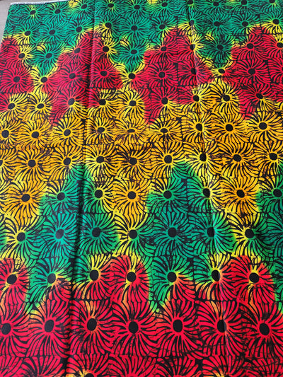 Green, Black and Red African Print Fabric, Ankara Fabric, AF140